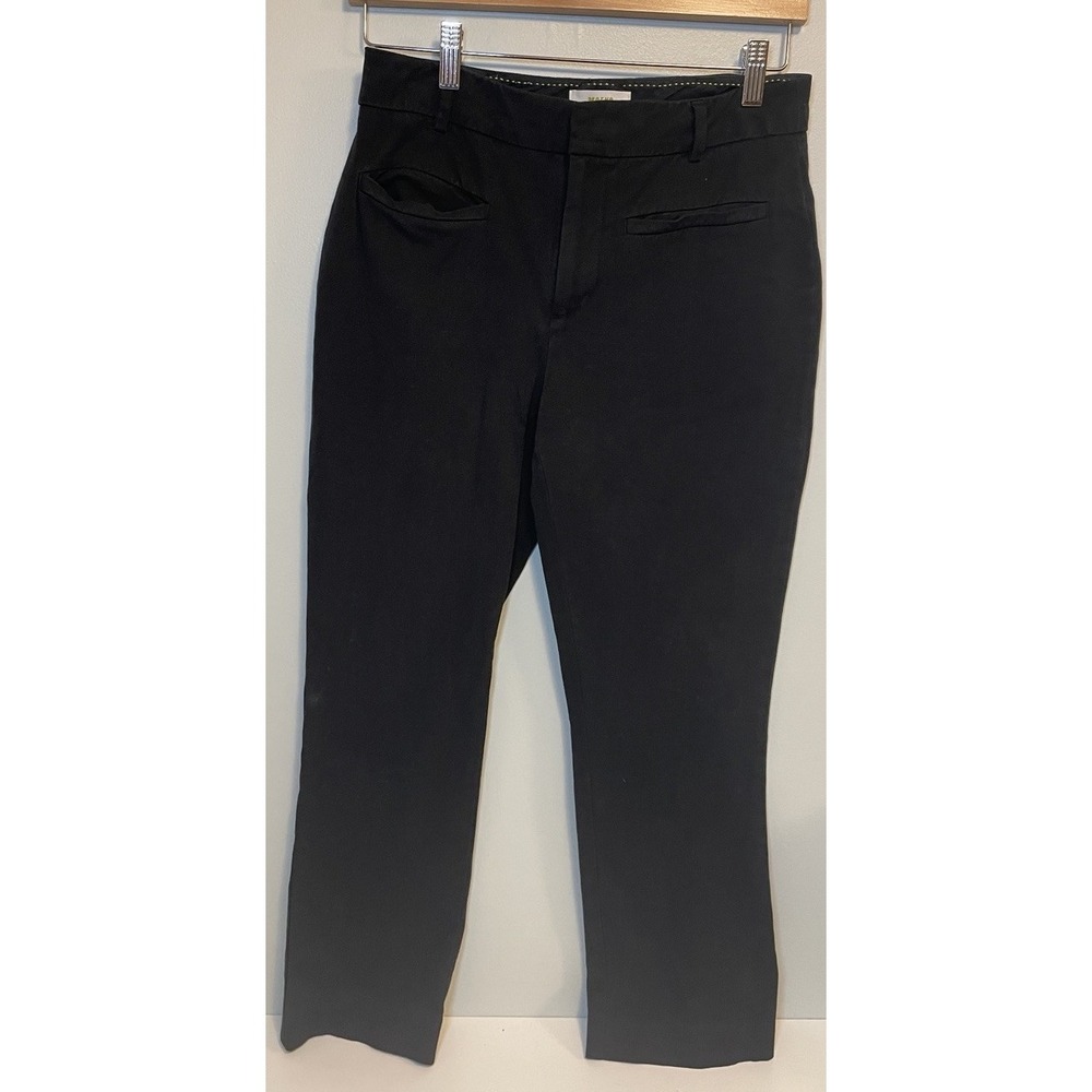 Anthropologie Maeve Essential Slim Kick Flare Pants Womens Size‎ 4 Black Trouser